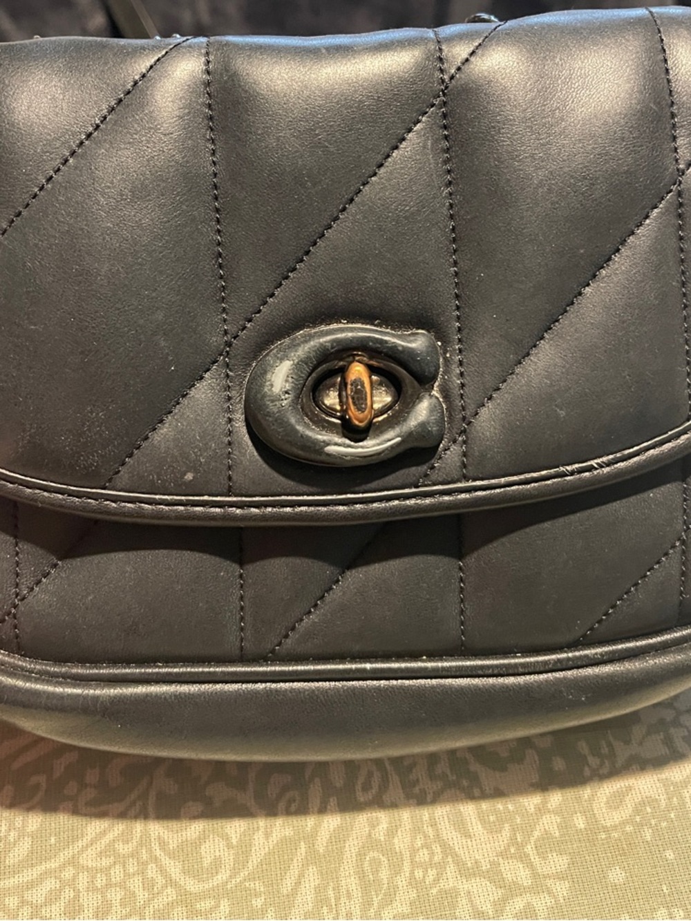 Coach Quilted Leather Chain Shoulder Bag in Black - Picture 2 of 4